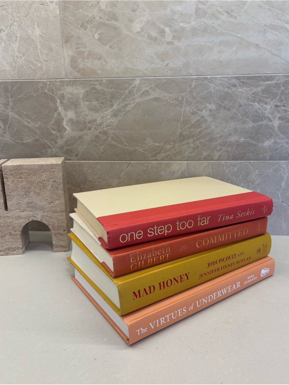 Fall-inspired decorative book-stack x 4